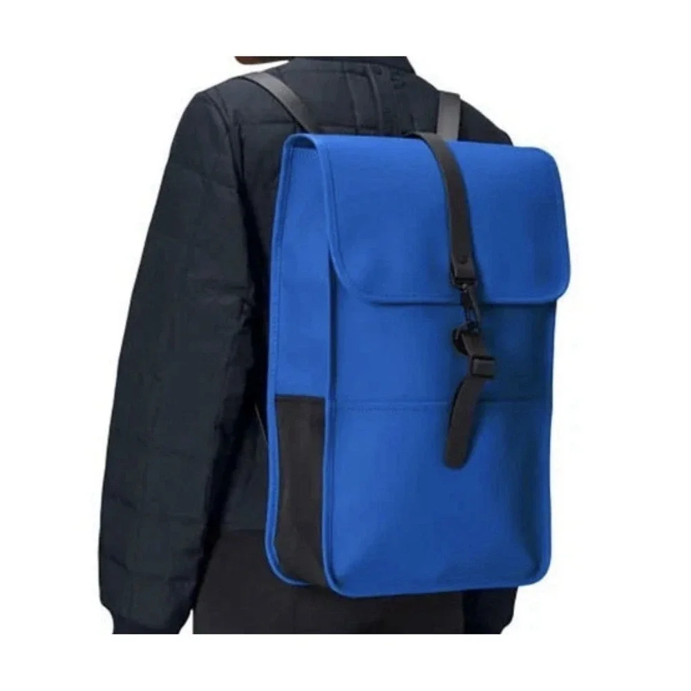 RAINS Backpack Full Size Rucksack Waterproof Blue Wave W3 #13000 Commuter New
